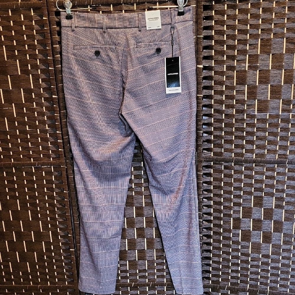 Jack & Jones Gray Patterned Trousers - Picture 3 of 6